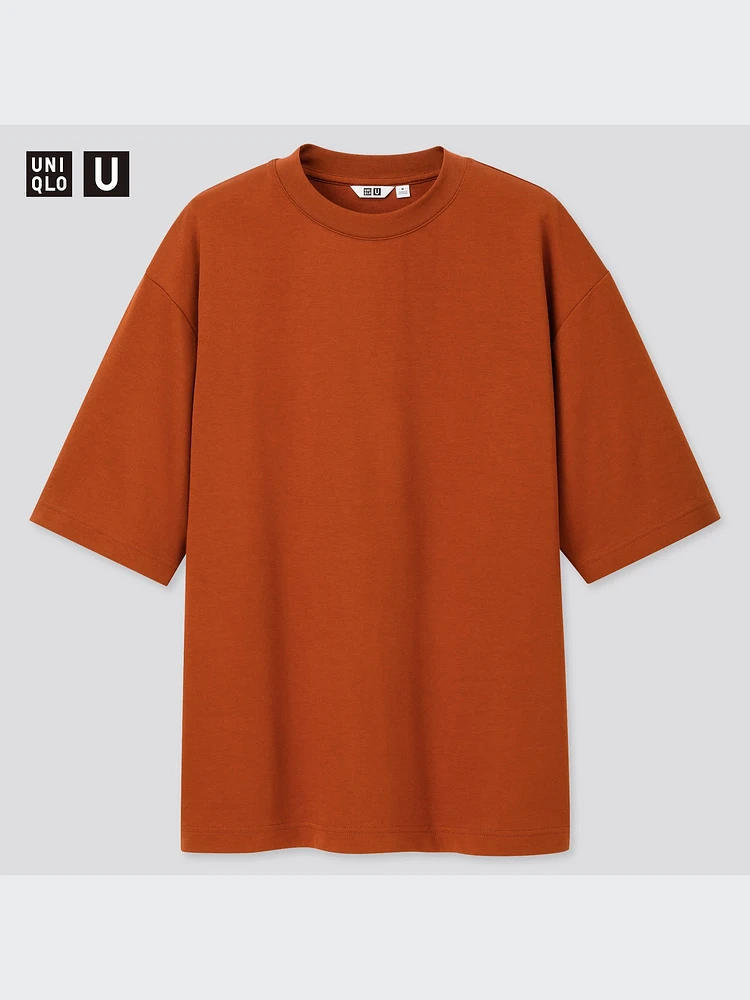 AIRism COTTON OVERSIZED CREW NECK HALF SLEEVE T-SHIRT