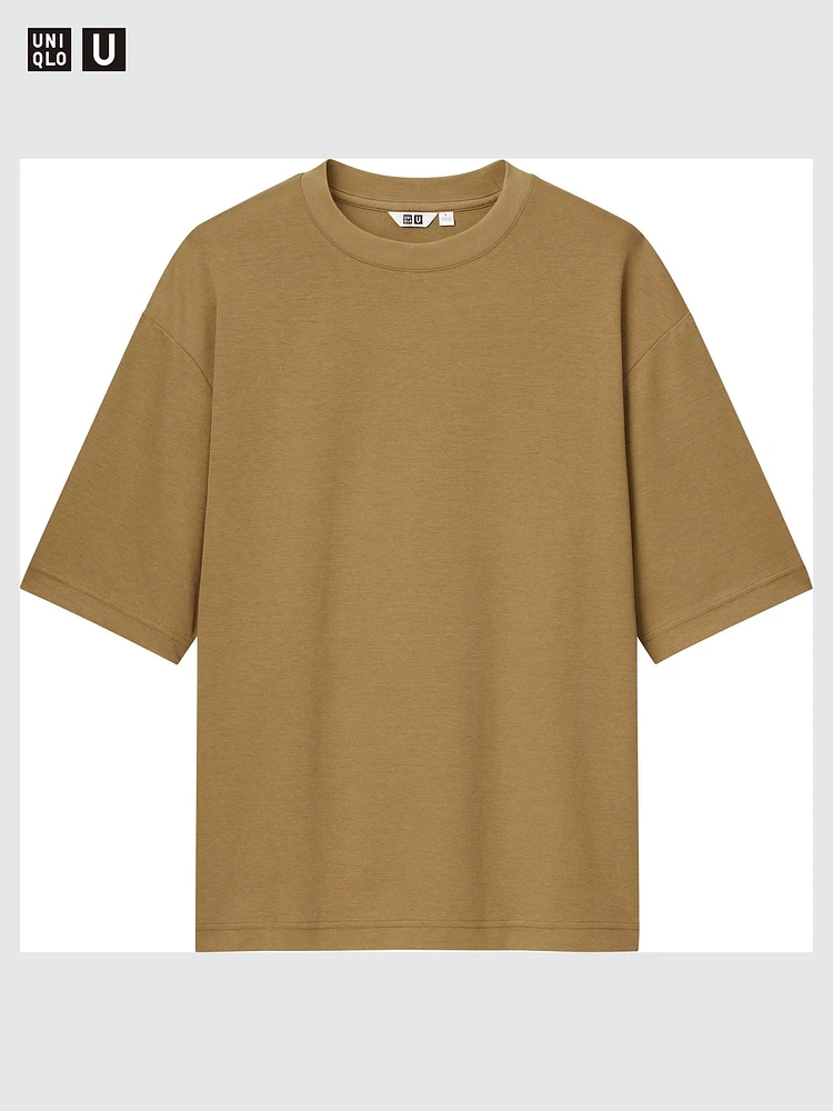 AIRism COTTON OVERSIZED CREW NECK HALF SLEEVE T-SHIRT