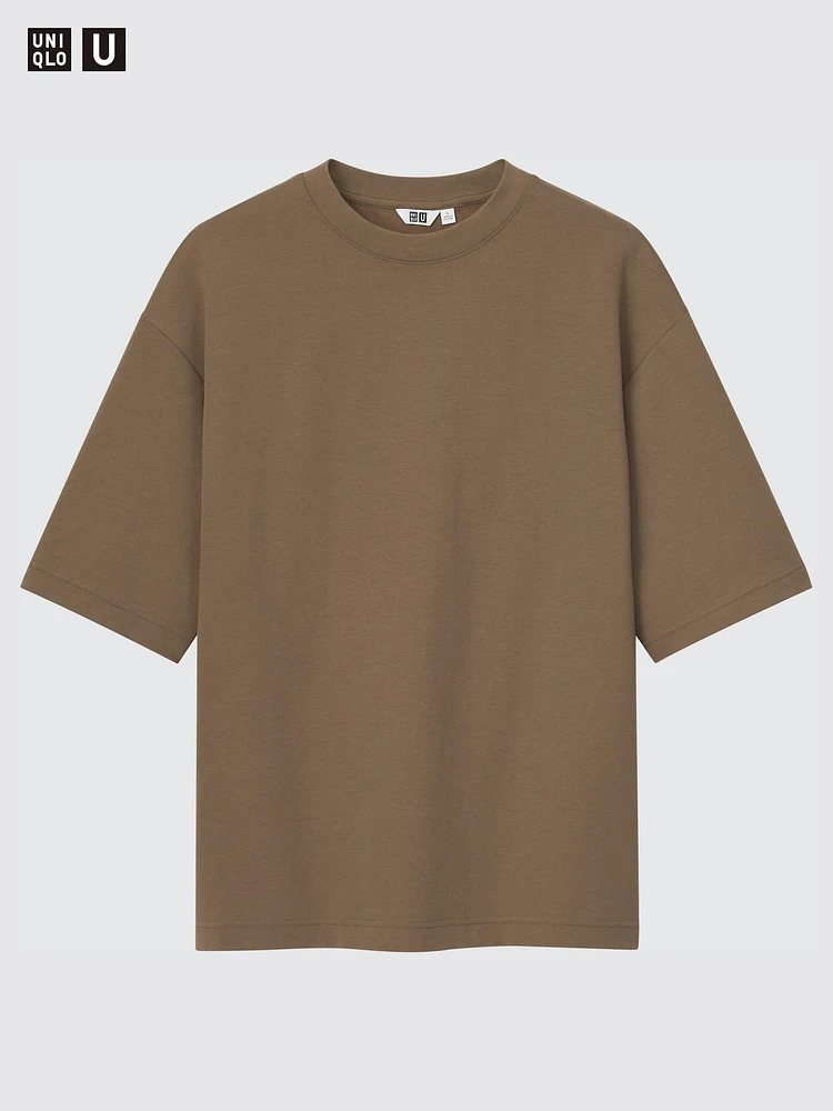 AIRism COTTON OVERSIZED CREW NECK HALF SLEEVE T-SHIRT