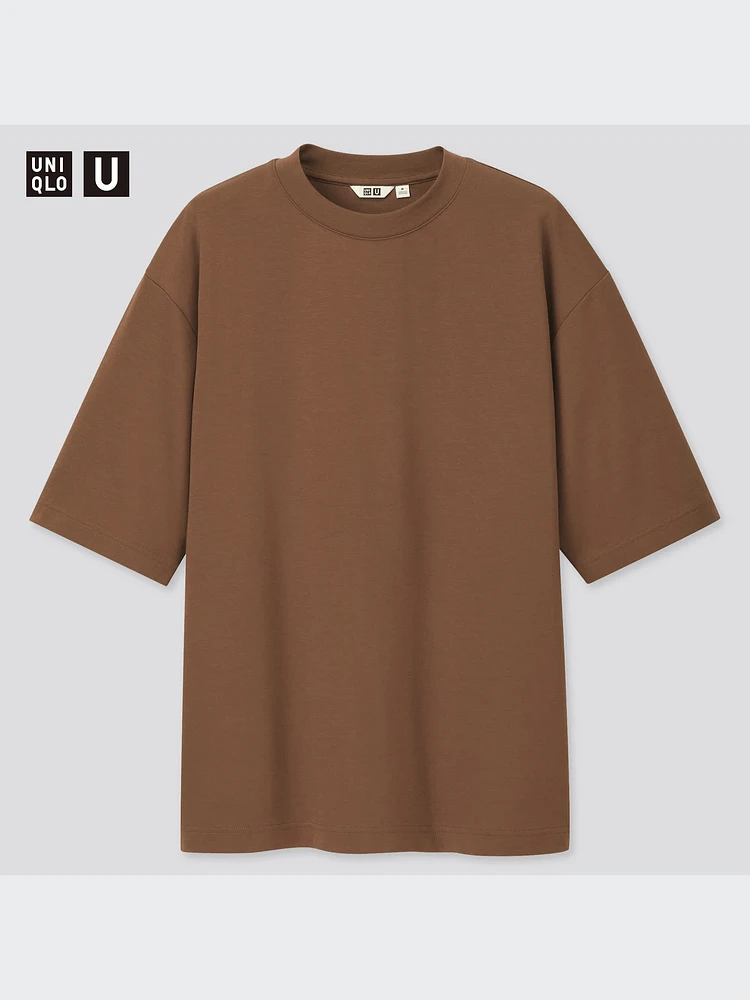 AIRism COTTON OVERSIZED CREW NECK HALF SLEEVE T-SHIRT