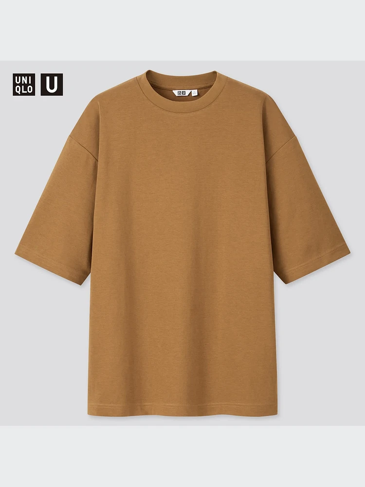 AIRism COTTON OVERSIZED CREW NECK HALF SLEEVE T-SHIRT