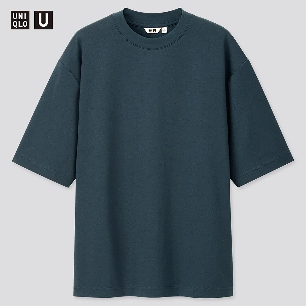 AIRism COTTON OVERSIZED CREW NECK HALF SLEEVE T-SHIRT