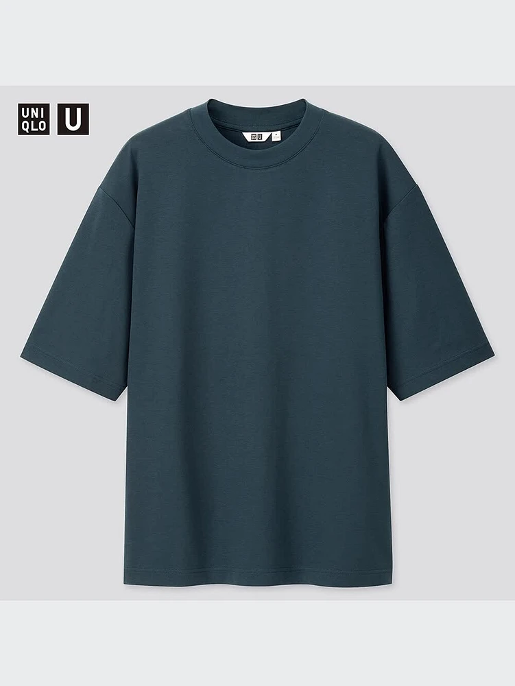AIRism COTTON OVERSIZED CREW NECK HALF SLEEVE T-SHIRT