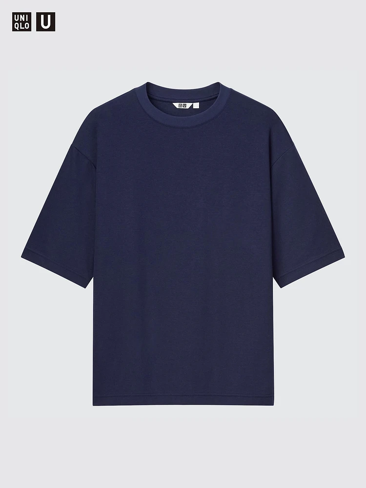 AIRism COTTON OVERSIZED CREW NECK HALF SLEEVE T-SHIRT