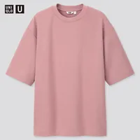 AIRism COTTON OVERSIZED CREW NECK HALF SLEEVE T-SHIRT