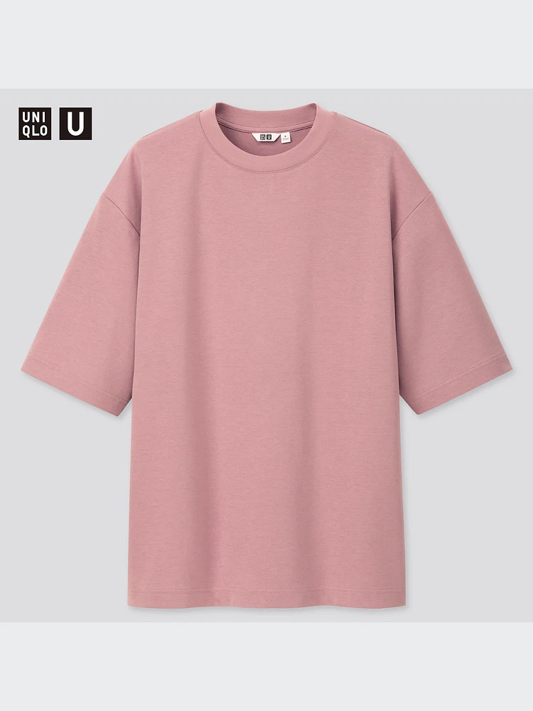 AIRism COTTON OVERSIZED CREW NECK HALF SLEEVE T-SHIRT