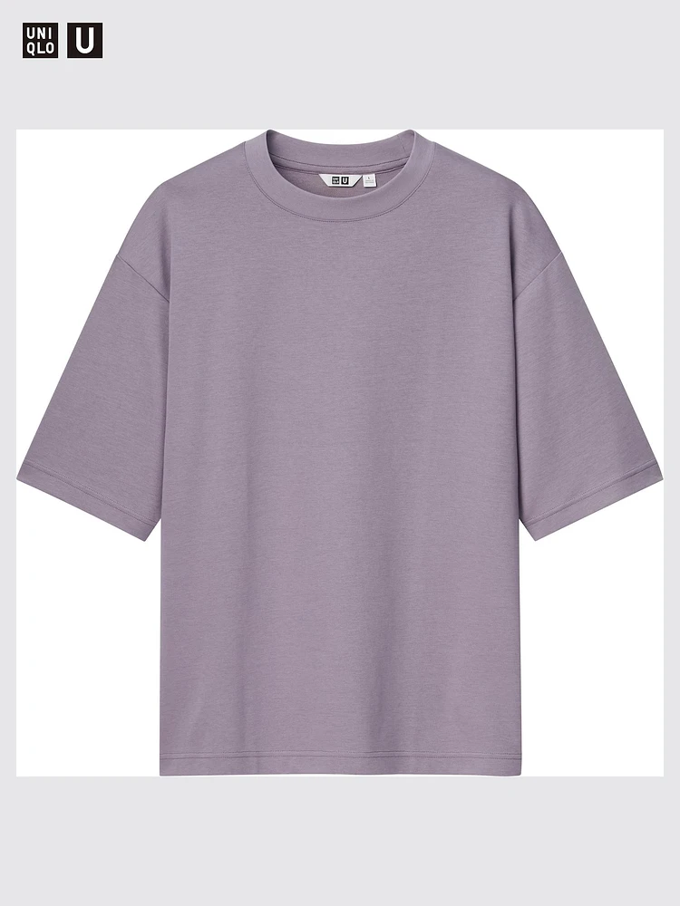AIRism COTTON OVERSIZED CREW NECK HALF SLEEVE T-SHIRT