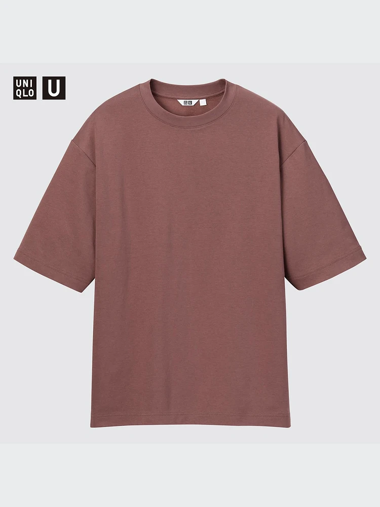 AIRism COTTON OVERSIZED CREW NECK HALF SLEEVE T-SHIRT