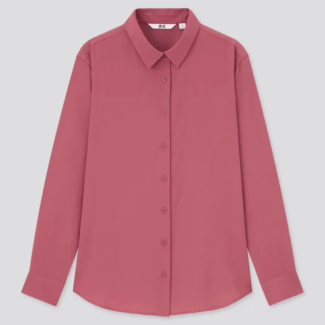 Uniqlo + WOMEN RAYON LONG-SLEEVE BLOUSE