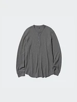 Waffle T-Shirt | Henley Neck Long Sleeve