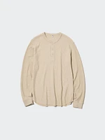 Waffle T-Shirt | Henley Neck Long Sleeve