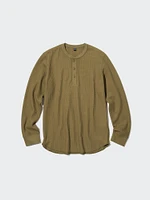 Waffle T-Shirt | Henley Neck Long Sleeve