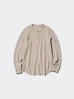 Waffle T-Shirt | Henley Neck Long Sleeve