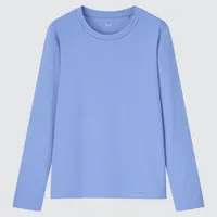 SMOOTH STRETCH COTTON CREW NECK LONG SLEEVE T-SHIRT