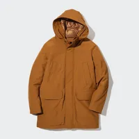 Check styling ideas for「Ultra Warm Hybrid Down Long Coat