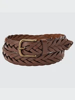 Mesh Leather Wide Belt