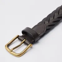 Mesh Leather Wide Belt