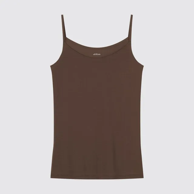 ANN3280: uniqlo airism XS To S size strechable bra tank tops/ uniqlo airism  coffee brown camisole, Women's Fashion, Tops, Sleeveless on Carousell