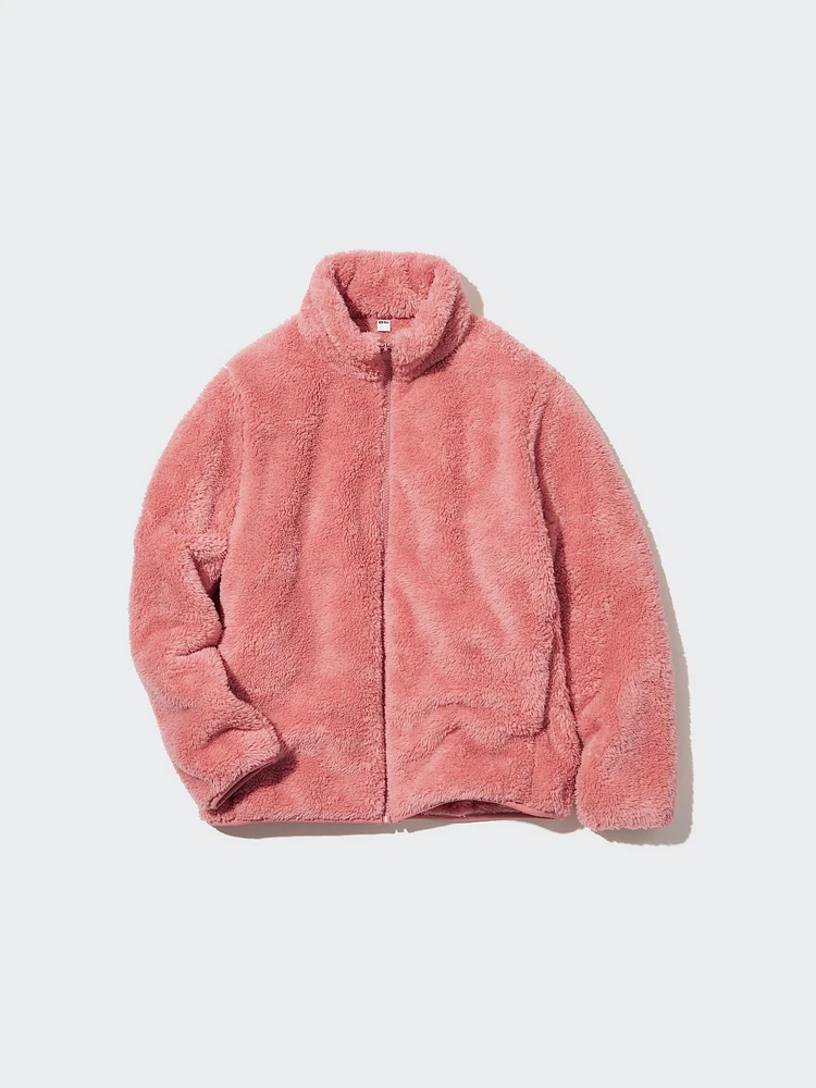 FLUFFY YARN FLEECE FULL-ZIP JACKET