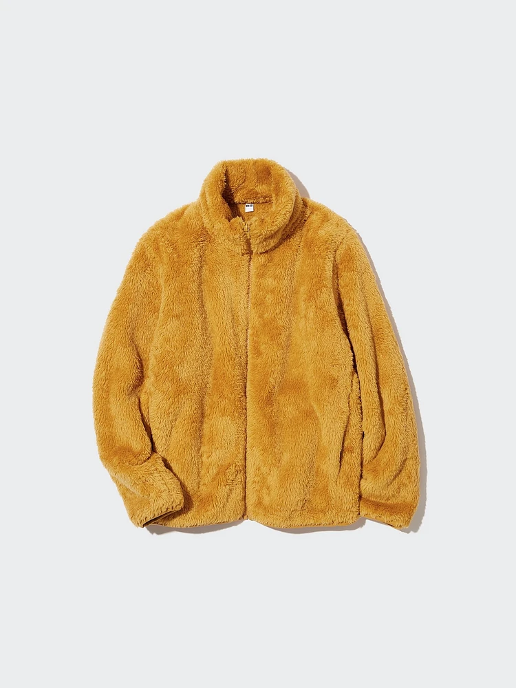 FLUFFY YARN FLEECE FULL-ZIP JACKET