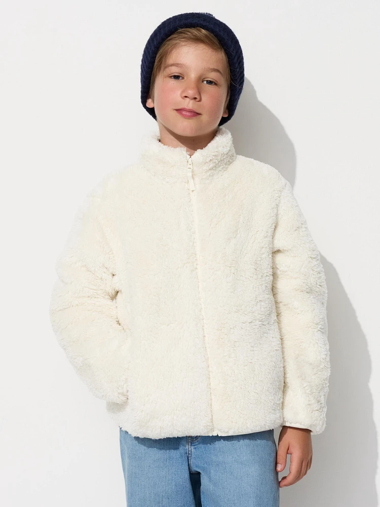 FLUFFY YARN FLEECE FULL-ZIP JACKET