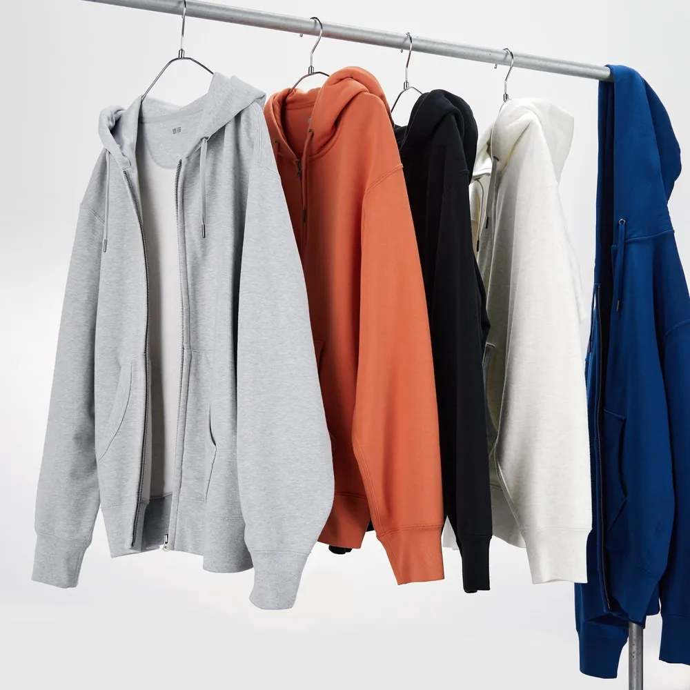 UNIQLO DRY STRETCH SWEAT LONG SLEEVE FULL-ZIP HOODIE