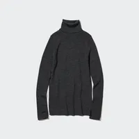 EXTRA FINE MERINO RIBBED TURTLENECK SWEATER