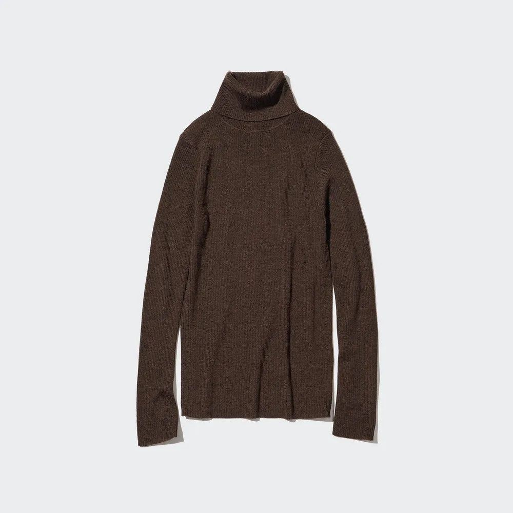 EXTRA FINE MERINO RIBBED TURTLENECK SWEATER