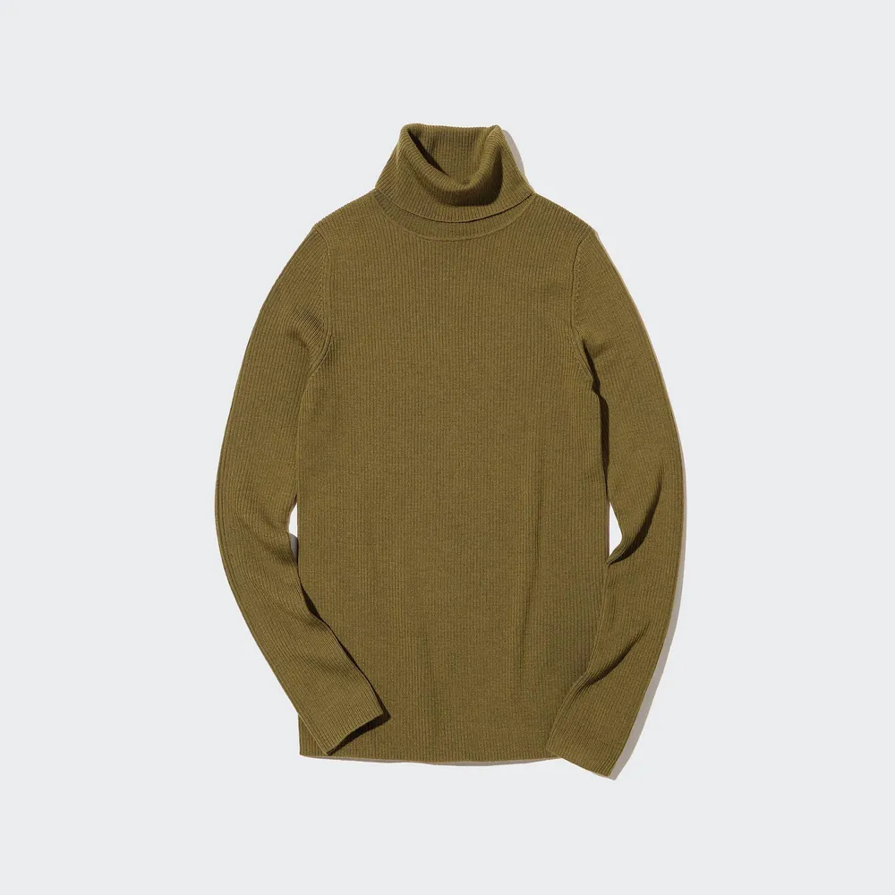 EXTRA FINE MERINO RIBBED TURTLENECK SWEATER