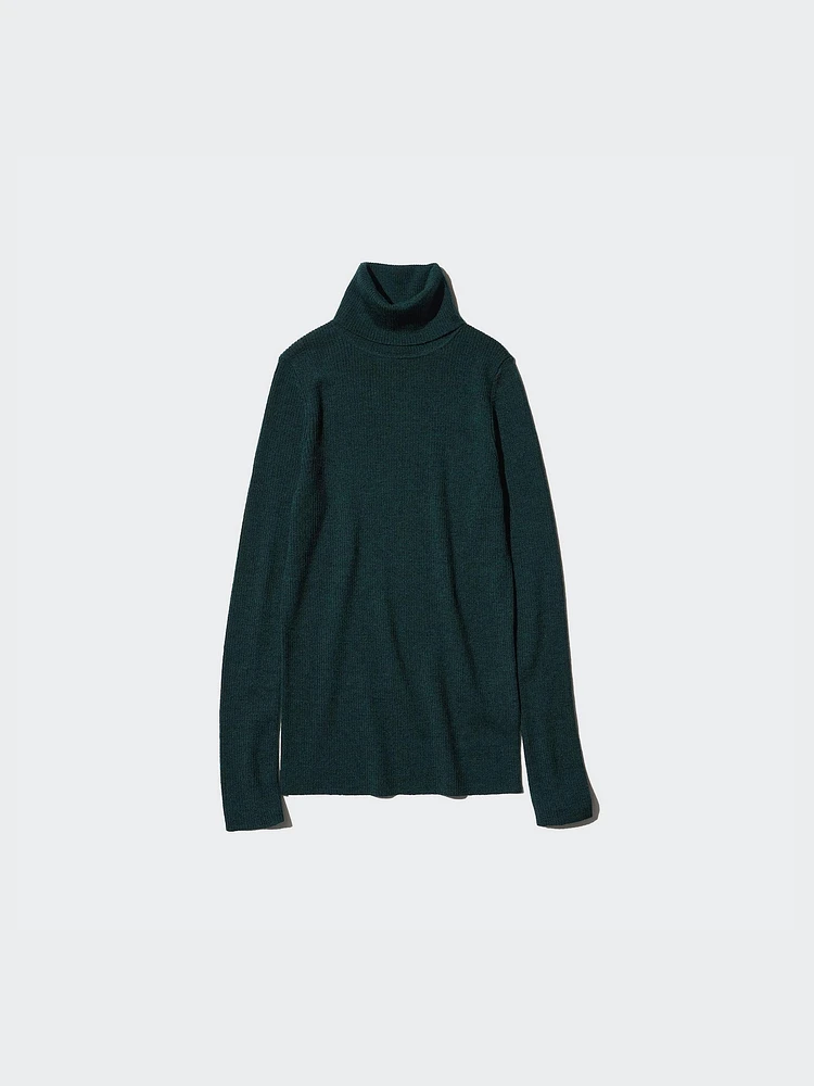 MERINO RIBBED TURTLENECK SWEATER