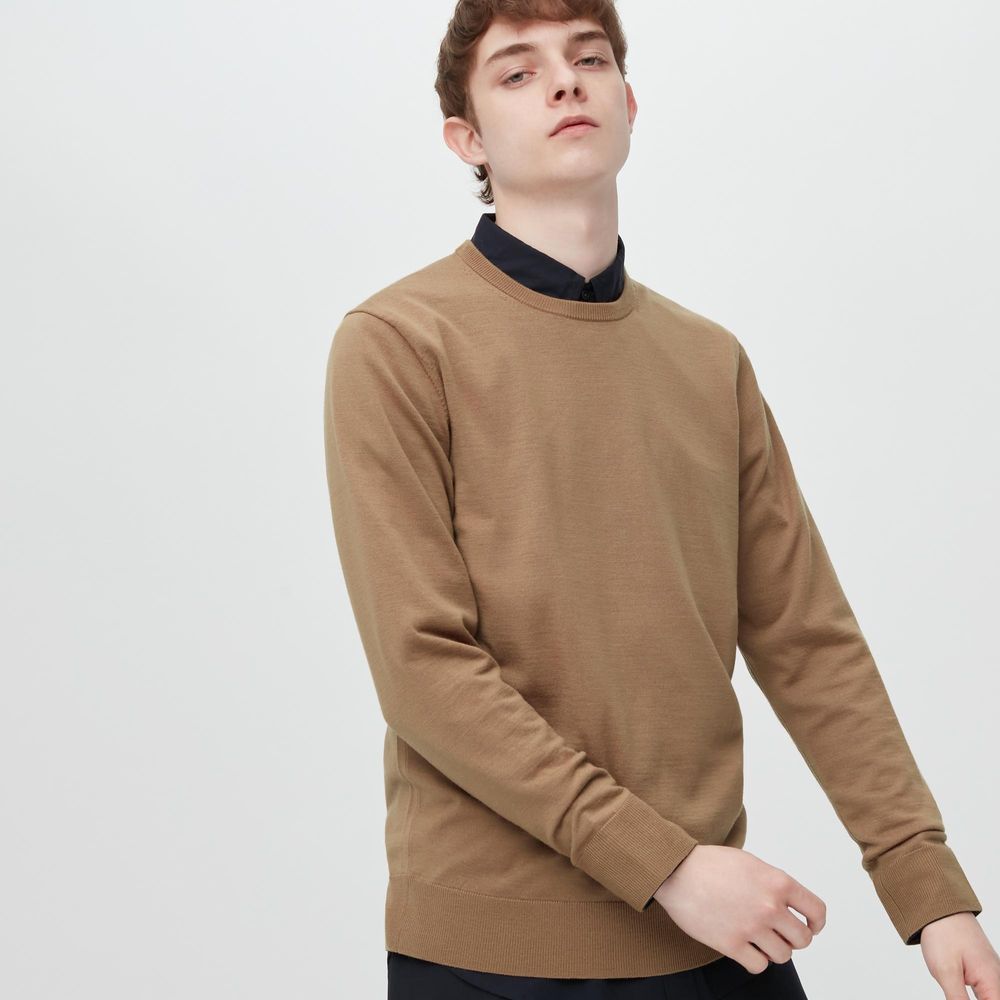 Extra Fine Merino Crew Neck Long-Sleeve Sweater