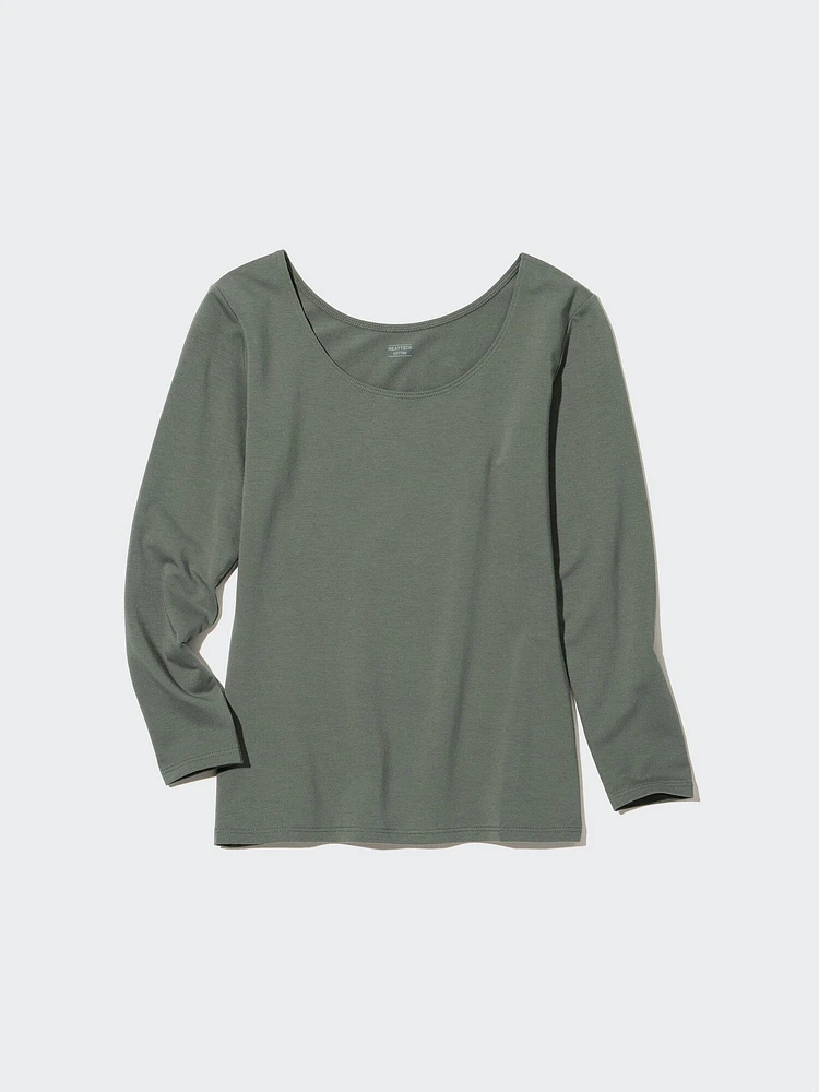 HEATTECH Cotton T-Shirt | Extra Warm Scoop Neck
