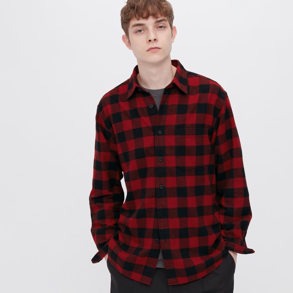 FLANNEL CHECKED SHIRT REGULAR COLLAR