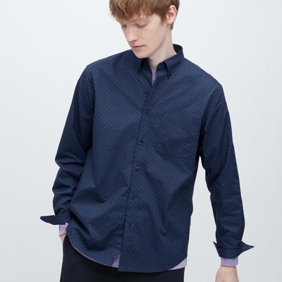 Extra Fine Cotton Broadcloth Dotted Shirt