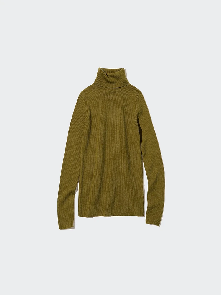 Extra Fine Merino Ribbed Turtleneck Long-Sleeve Sweater (2022 Edition)