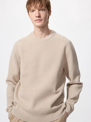 WASHABLE MILANO RIBBED CREW NECK SWEATER