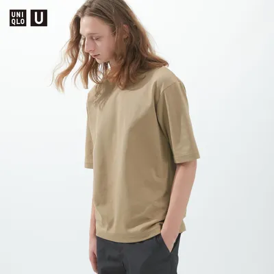 AIRism COTTON OVERSIZED CREW NECK HALF SLEEVE T-SHIRT