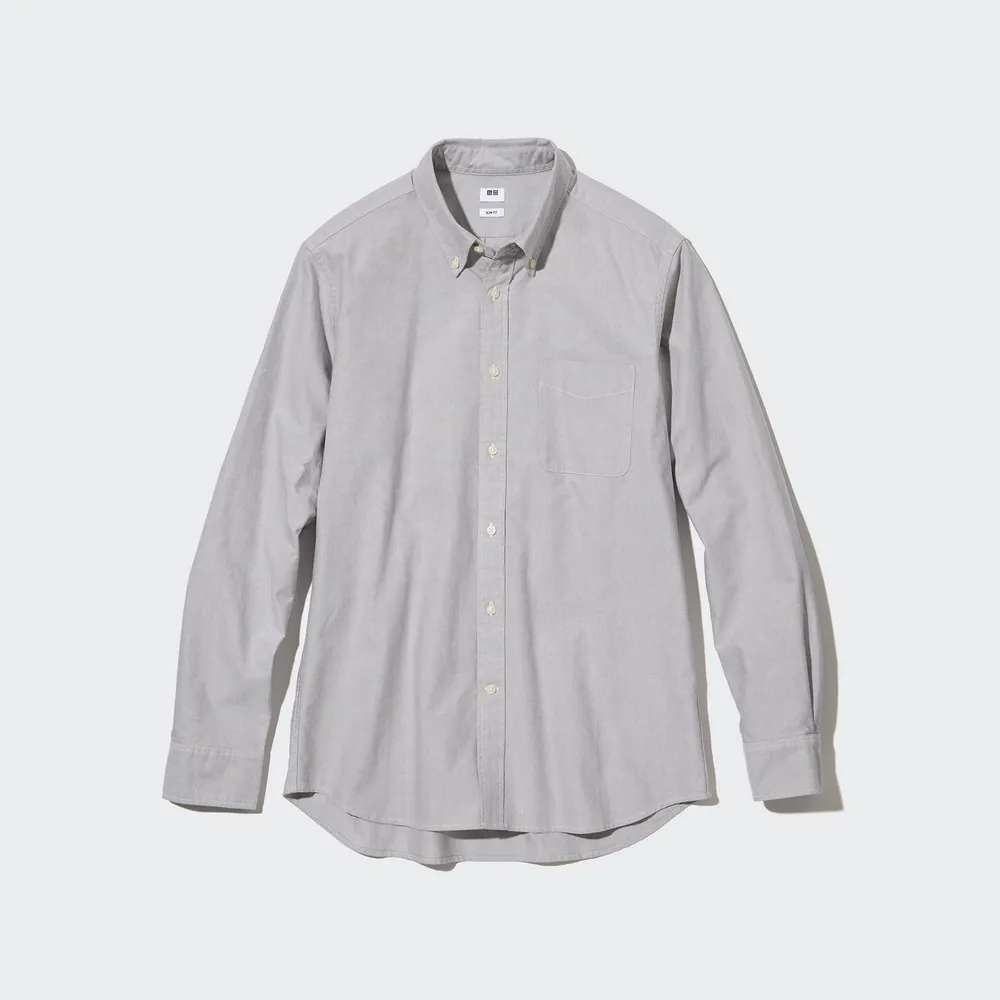 Uniqlo Cotton Button Down LS, Women's Fashion, Tops, Longsleeves