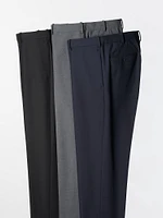 SMART ANKLE PANTS (WOOL LIKE) (LONG)