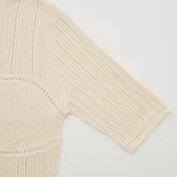 Check styling ideas for「Jersey Relaxed Jacket、3D Knit Mesh Half-Sleeve  Sweater (Mame Kurogouchi)」
