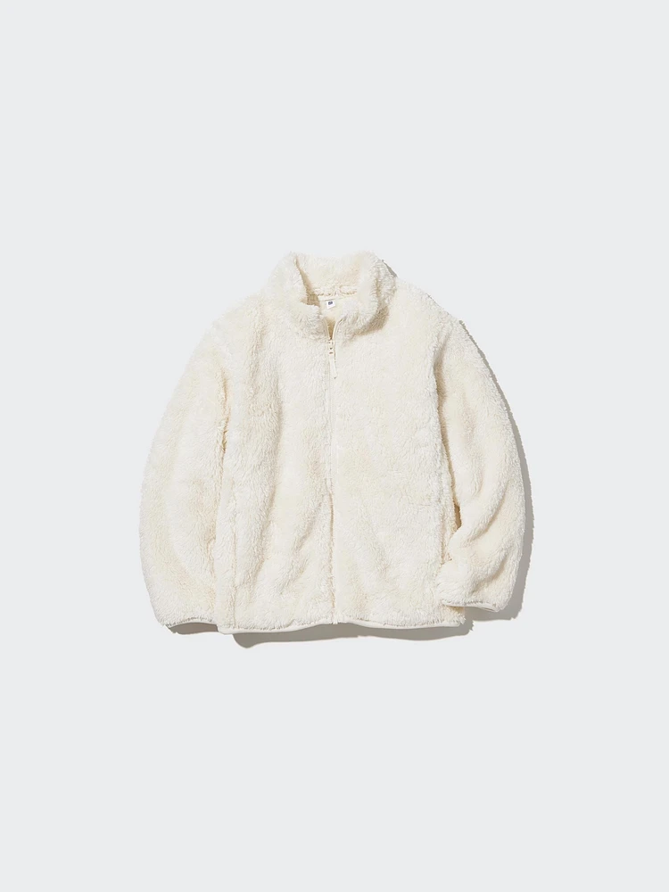 FLUFFY YARN FLEECE FULL-ZIP JACKET