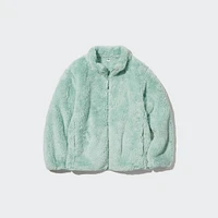 KIDS FLUFFY YARN FLEECE FULL-ZIP JACKET