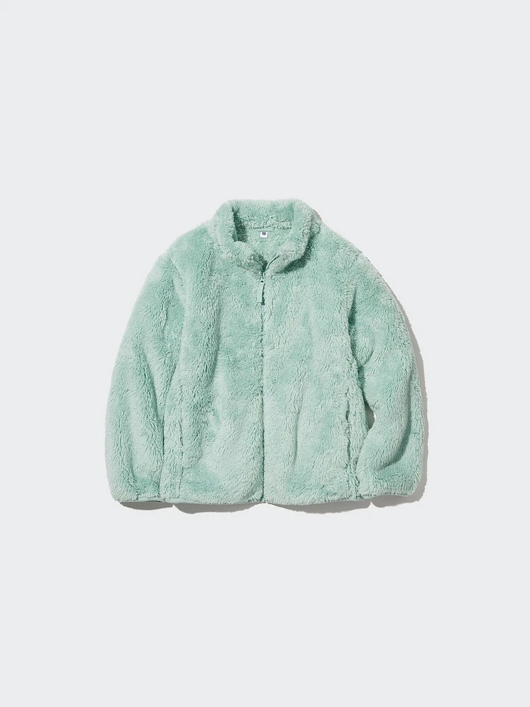 FLUFFY YARN FLEECE FULL-ZIP JACKET