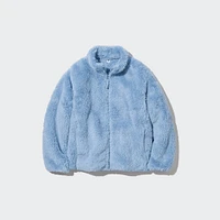 KIDS FLUFFY YARN FLEECE FULL-ZIP JACKET