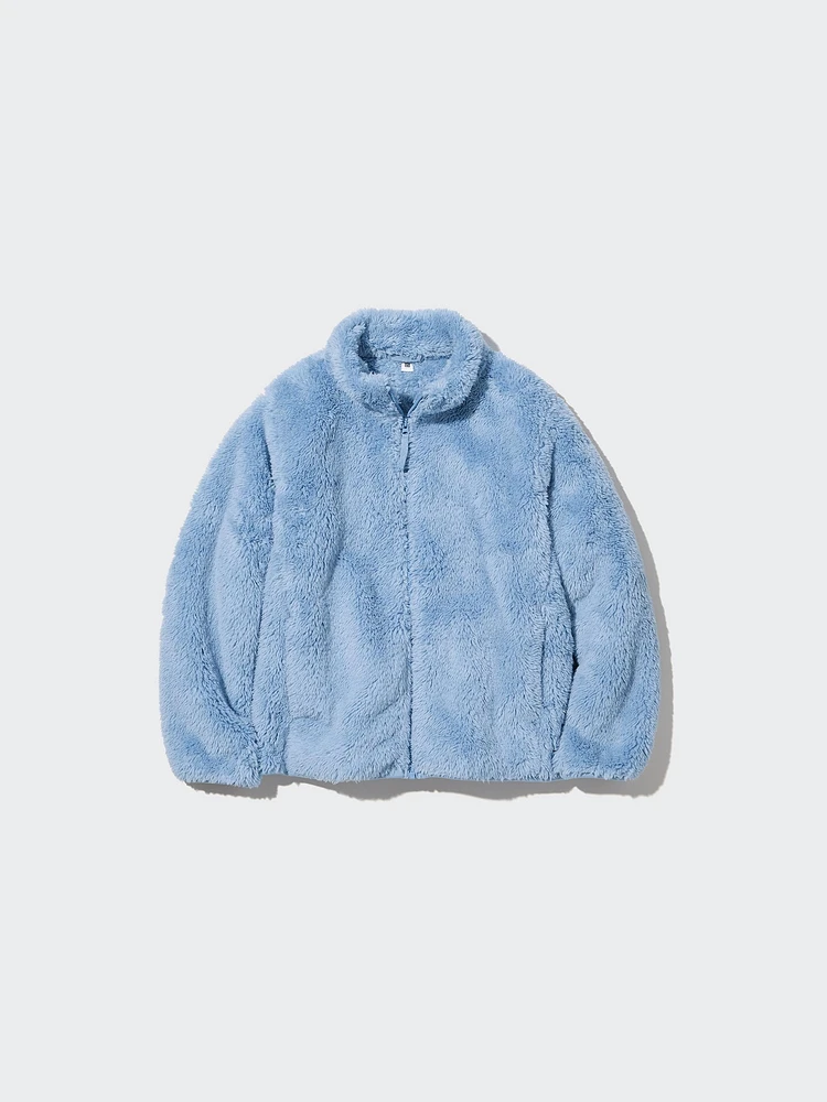 FLUFFY YARN FLEECE FULL-ZIP JACKET