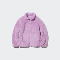 KIDS FLUFFY YARN FLEECE FULL-ZIP JACKET