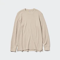 WAFFLE CREW NECK LONG SLEEVE T-SHIRT