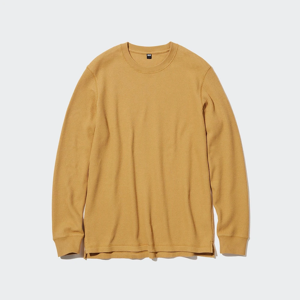 WAFFLE CREW NECK LONG SLEEVE T-SHIRT