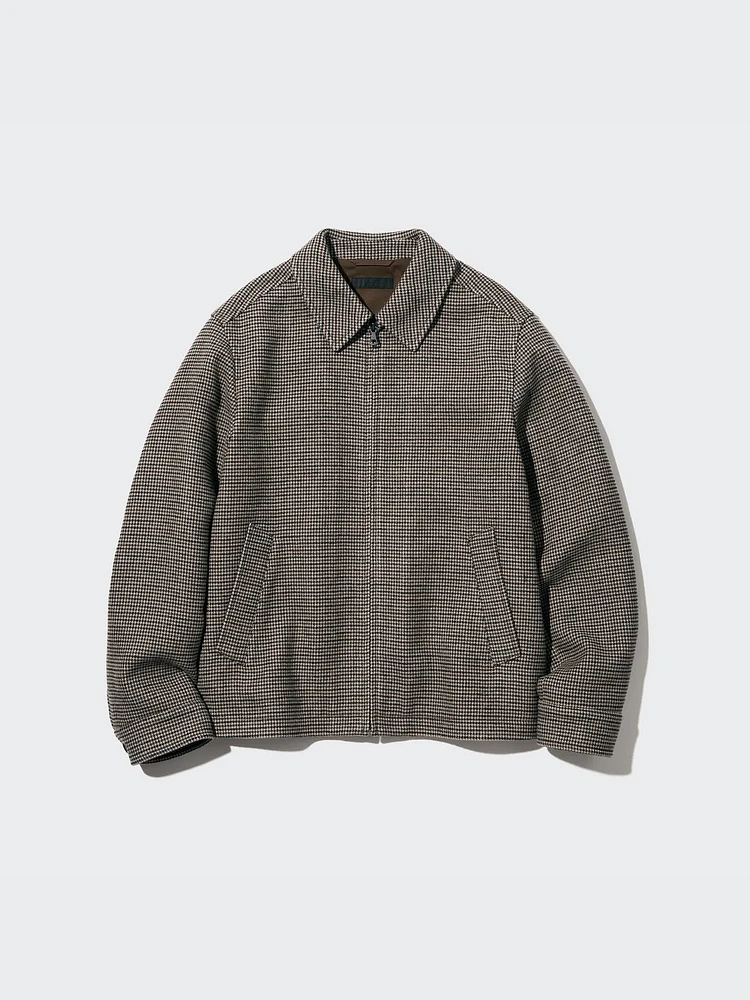 Single Collar Short Blouson (Houndstooth)