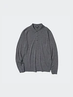 EXTRA FINE MERINO LONG SLEEVE POLO SHIRT